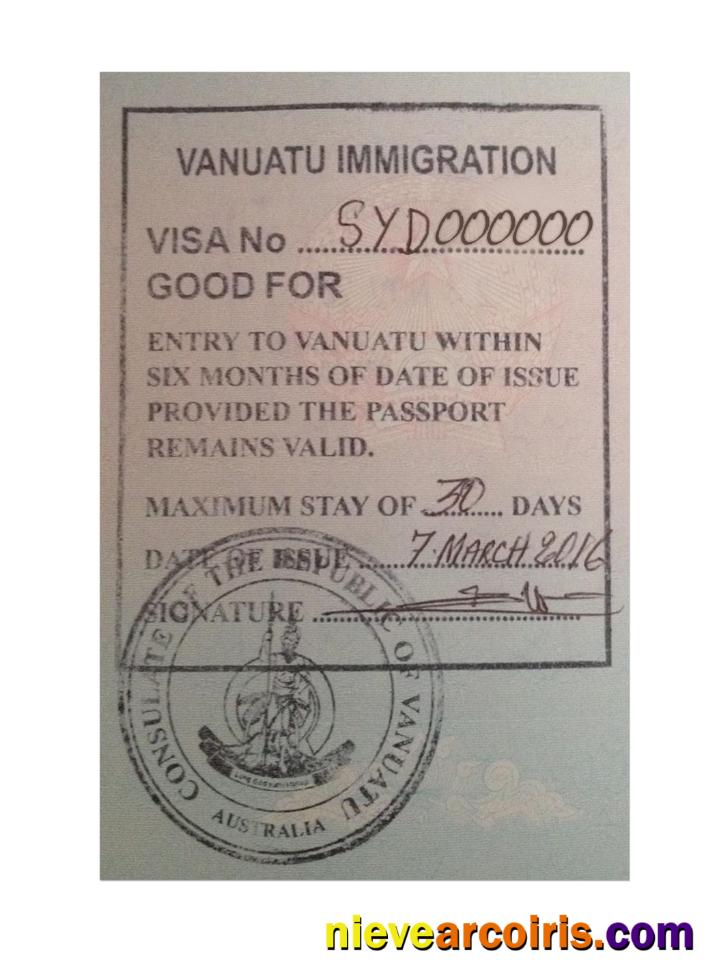VANUATU stamp visa